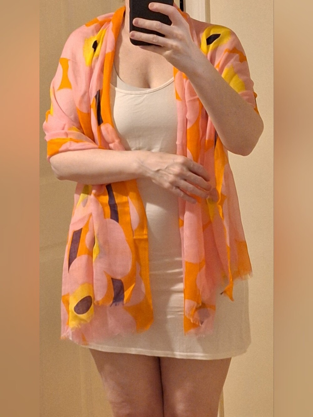 Pink, Flowers Shawl/Wrap